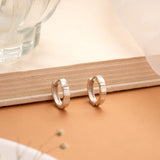 Artistic Enamel Design Silver Hoop Earrings