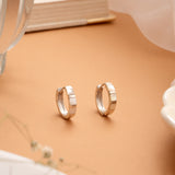 Artistic Enamel Design Silver Hoop Earrings