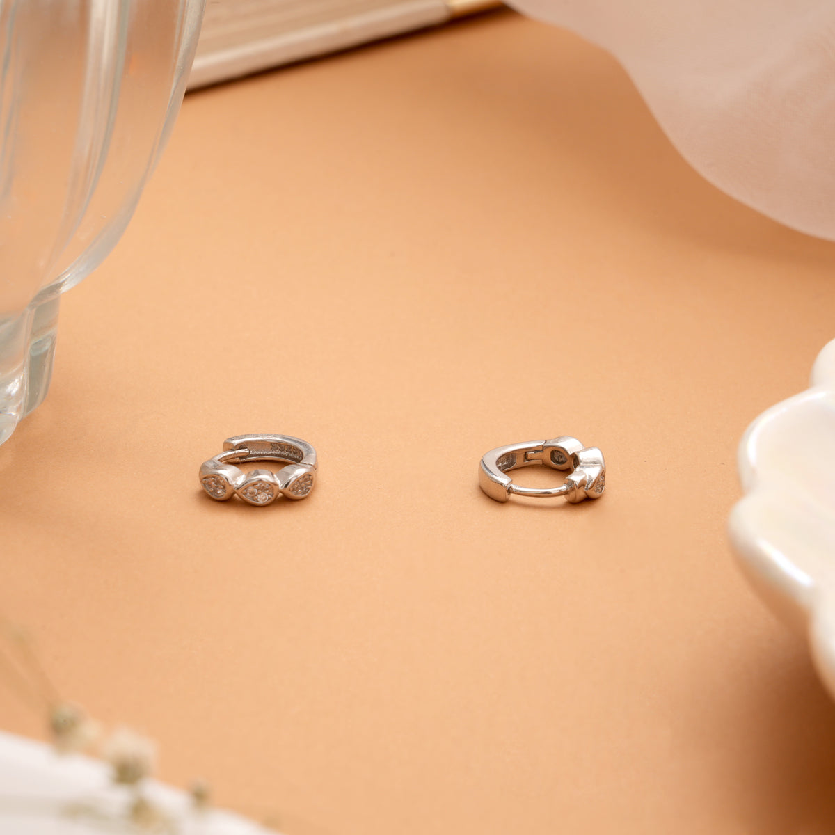 Classic Huggie Silver Hoop Earrings