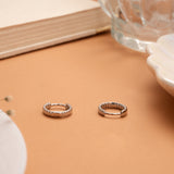 Minimal Spiral Pattern Silver Hoop Earrings