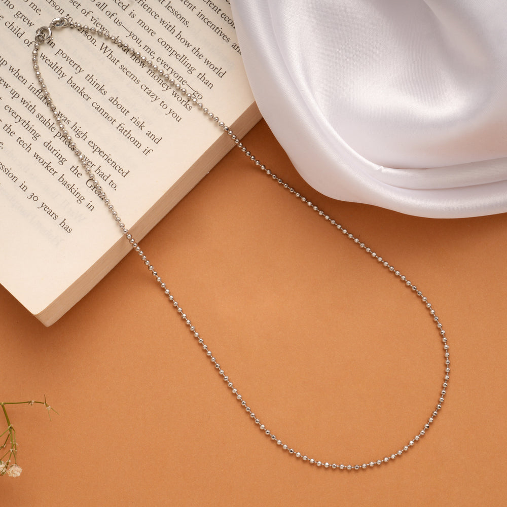 Elegant Beads Silver Men’s Chain