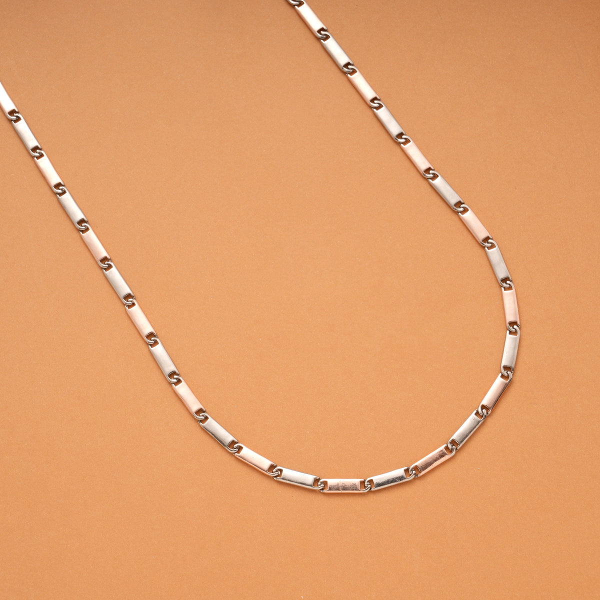 Dual Tone Box Link Silver Chain