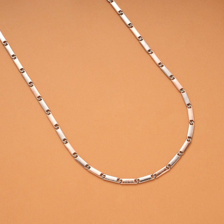 Dual Tone Box Link Silver Chain