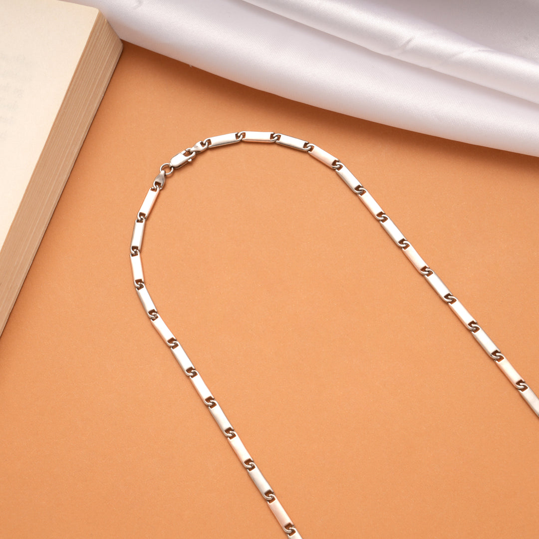 Dual Tone Box Link Silver Chain