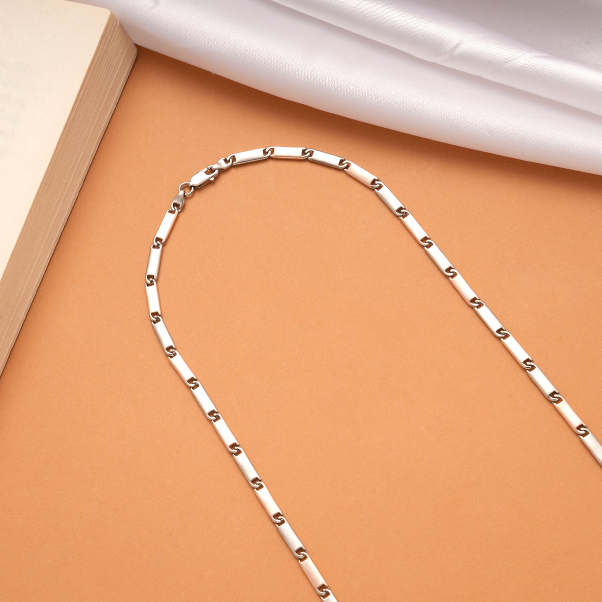 Dual Tone Box Link Silver Chain