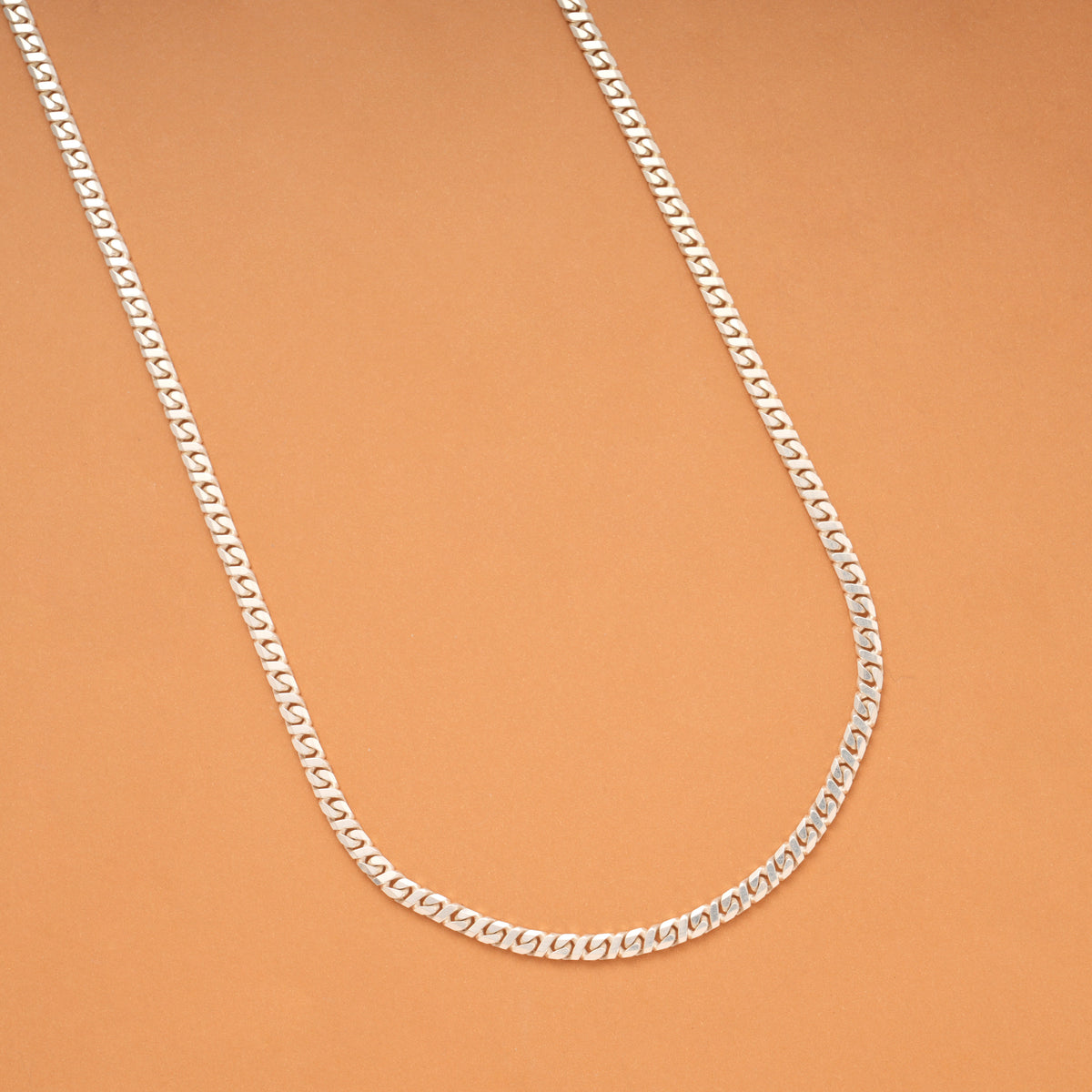 Stylish Locked Design Silver Men’s Chain