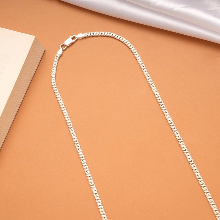 Stylish Locked Design Silver Men’s Chain