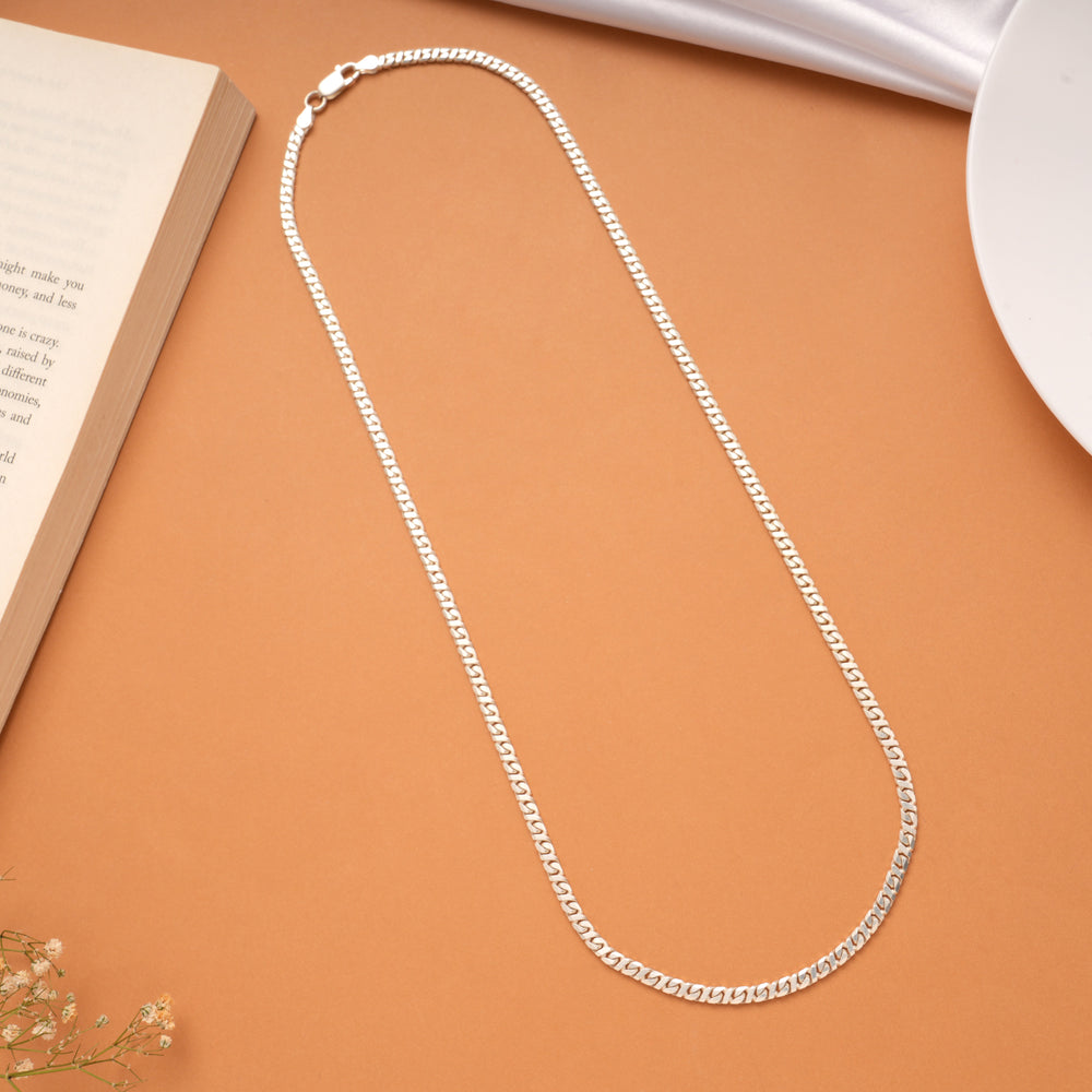 Stylish Locked Design Silver Men’s Chain
