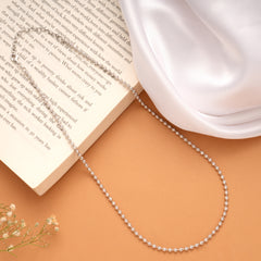 Tiny Ball Design Silver Men’s Chain