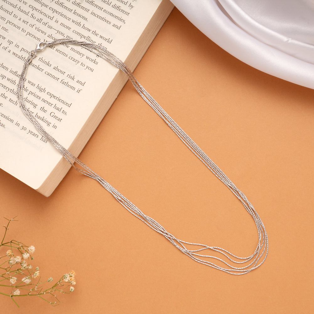 Minimal Design Multi Layer Silver Chain