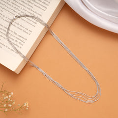 Minimal Design Multi Layer Silver Chain