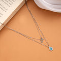 Elegant Evil Eye Tear Drop Silver Chain