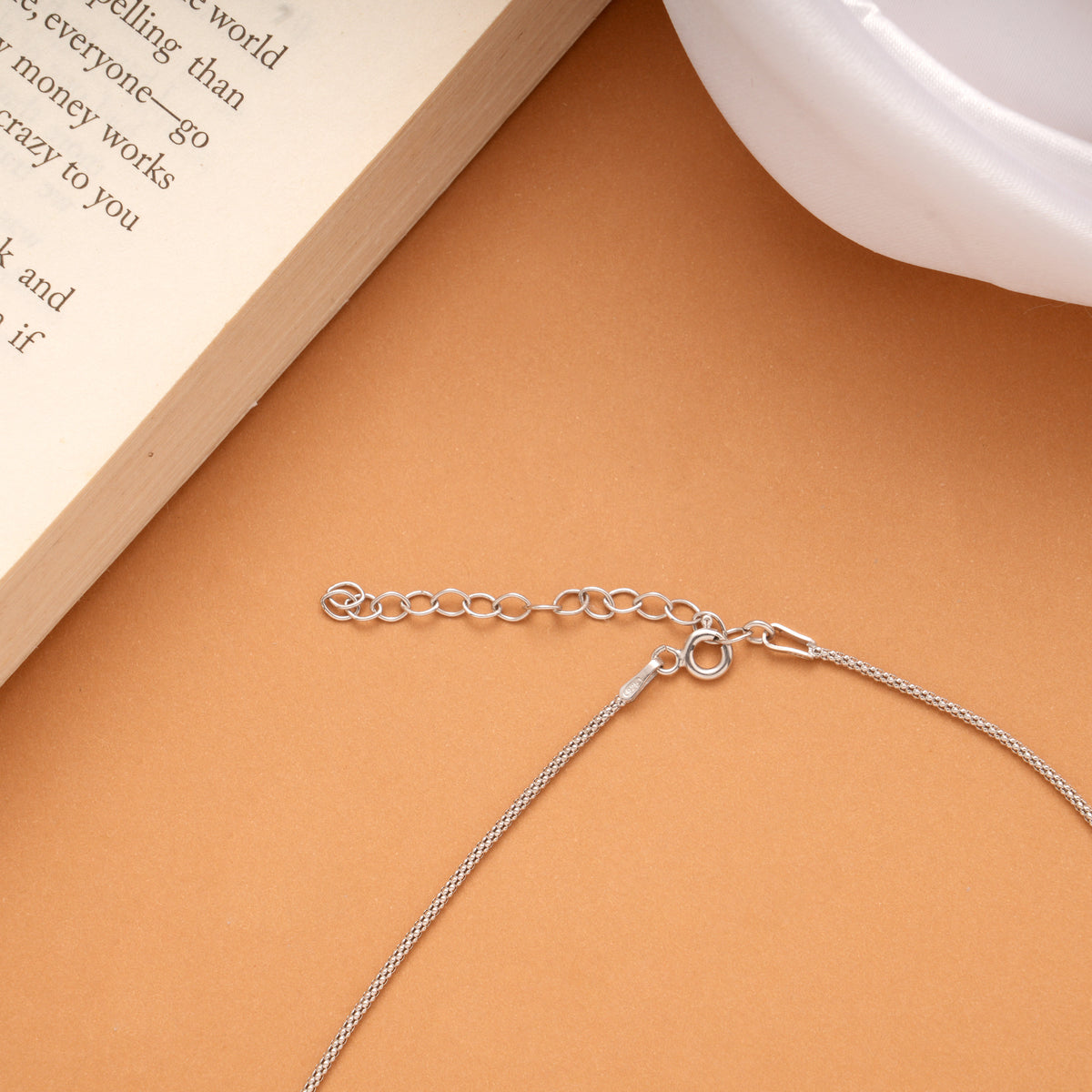 Regal Rectangular Pad Lock Design Silver Chain