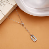 Regal Rectangular Pad Lock Design Silver Chain