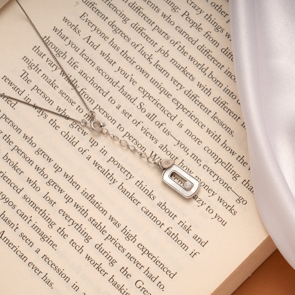 Regal Rectangular Pad Lock Design Silver Chain