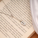 Regal Rectangular Pad Lock Design Silver Chain