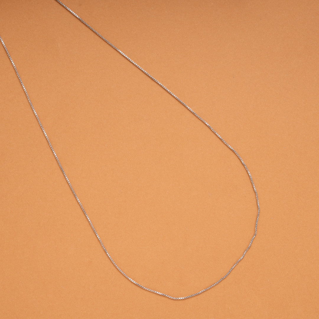 Tiny Charm Box Design Silver Chain