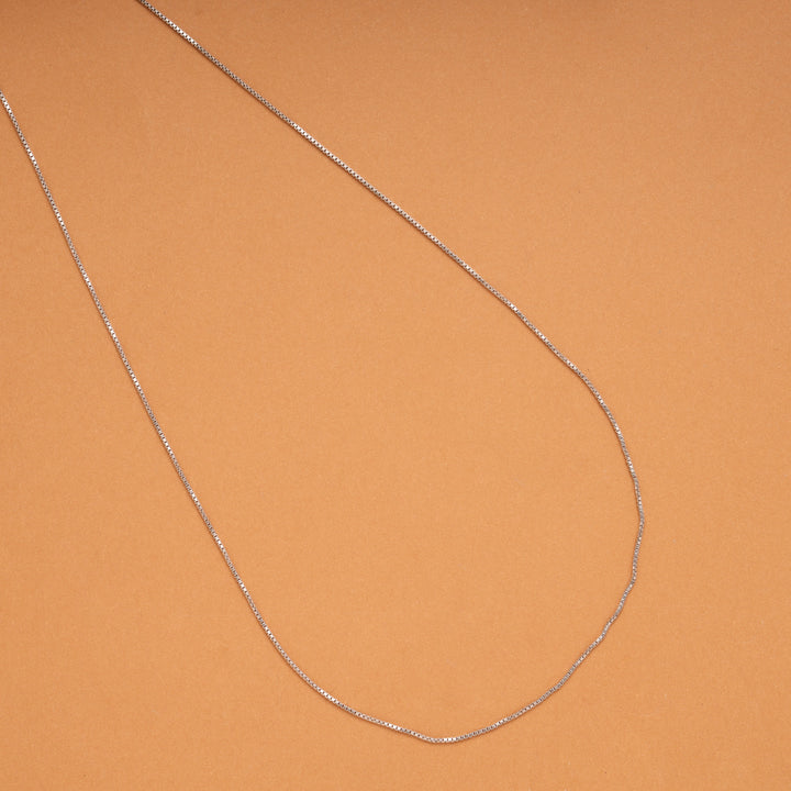 Tiny Charm Box Design Silver Chain