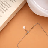 Dual Crescent Moon Shape Silver Chain