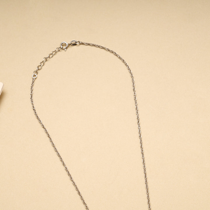 Holy Cross Pendant Triple Stone Silver Chain