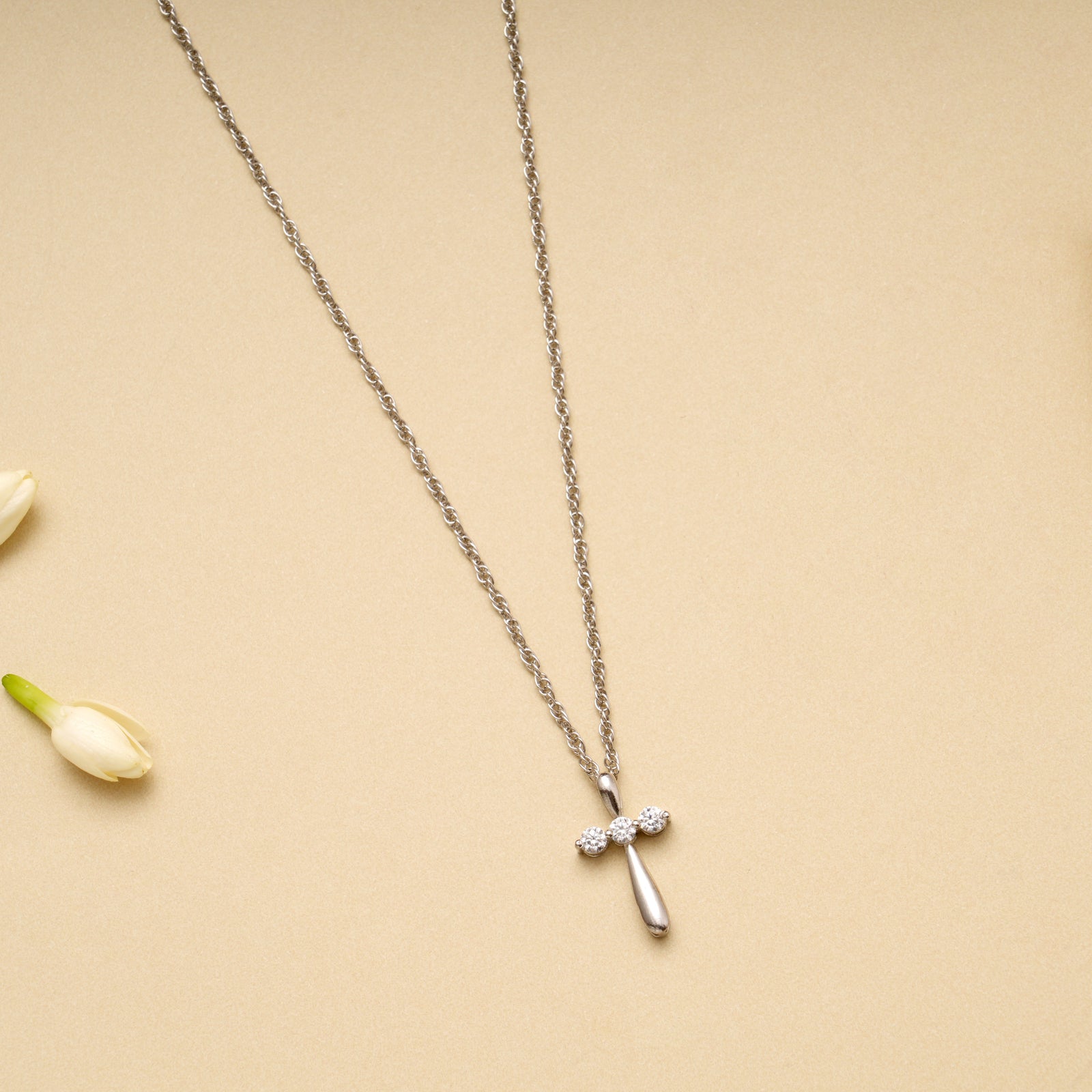 Classic Triple Stone Silver Chain