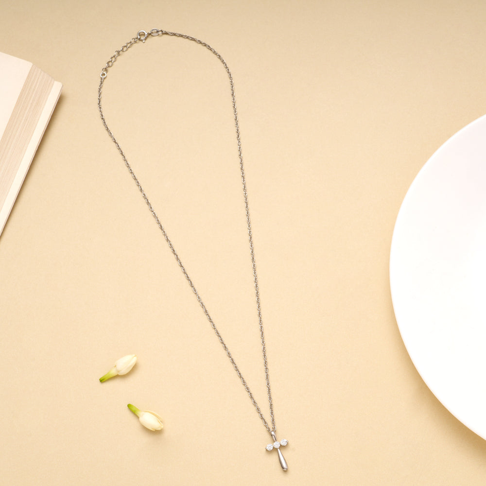 Classic Triple Stone Silver Chain