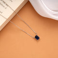 Square Blue Stone Silver Chain