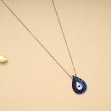 Elegant Evil Eye Blue Stone Silver Chain