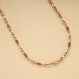 Dual Tone Textured Oval Link Silver Men’s Chain