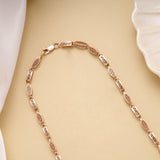 Dual Tone Textured Oval Link Silver Men’s Chain