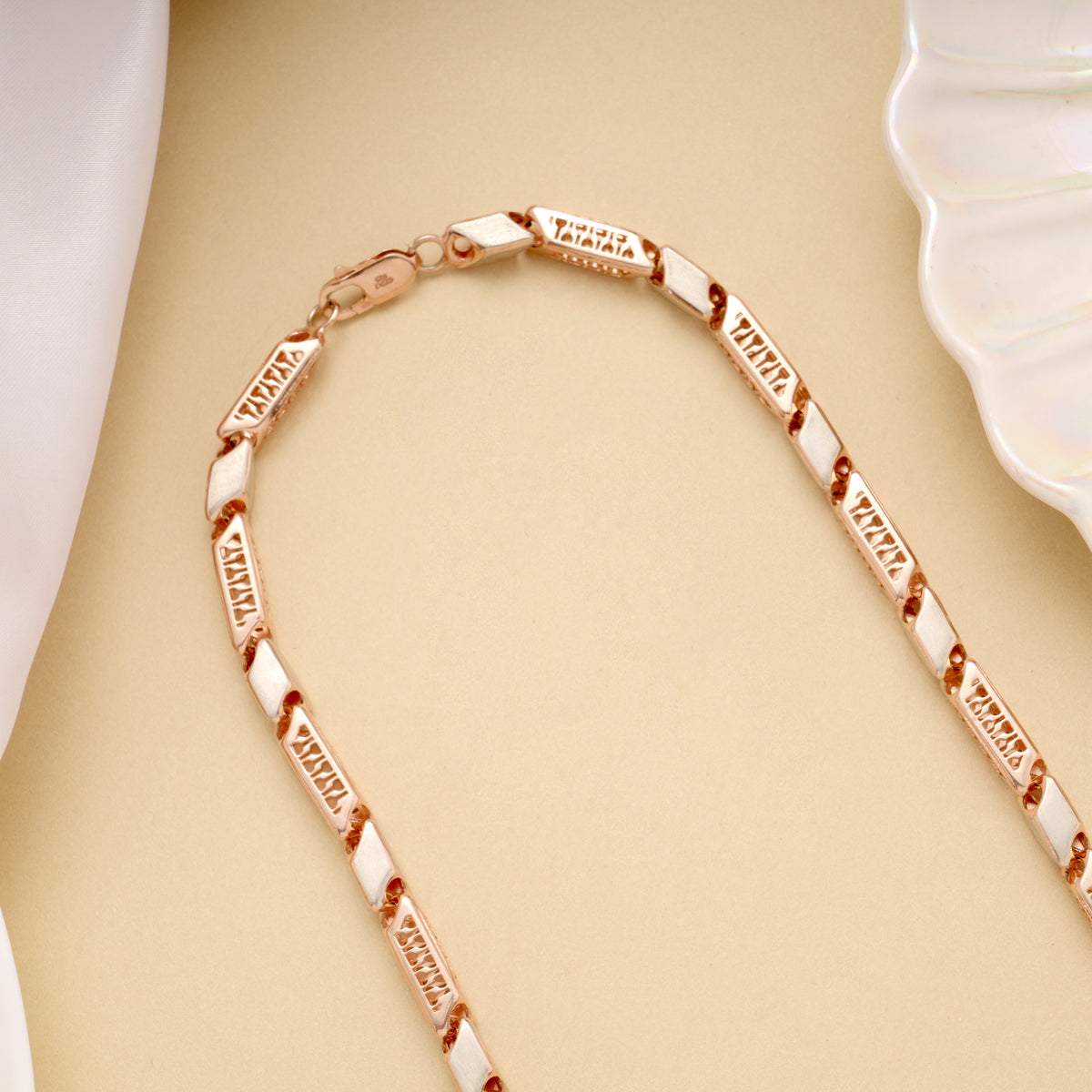 Bold Two Tone Bar Link Silver Men’s Chain