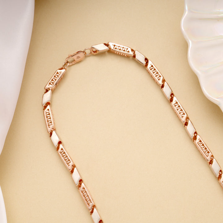 Bold Two Tone Bar Link Silver Men’s Chain