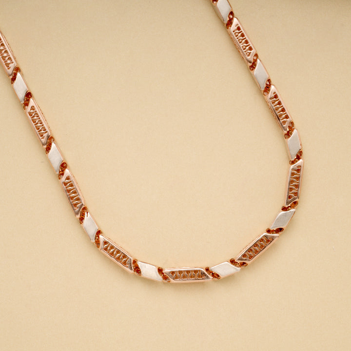 Bold Two Tone Bar Link Silver Men’s Chain