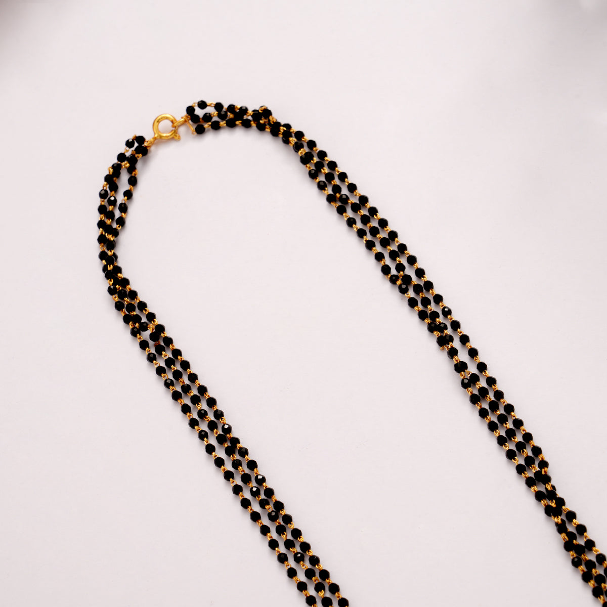 Antique Peacock Blue Stone Mangal Sutra Golden Chain