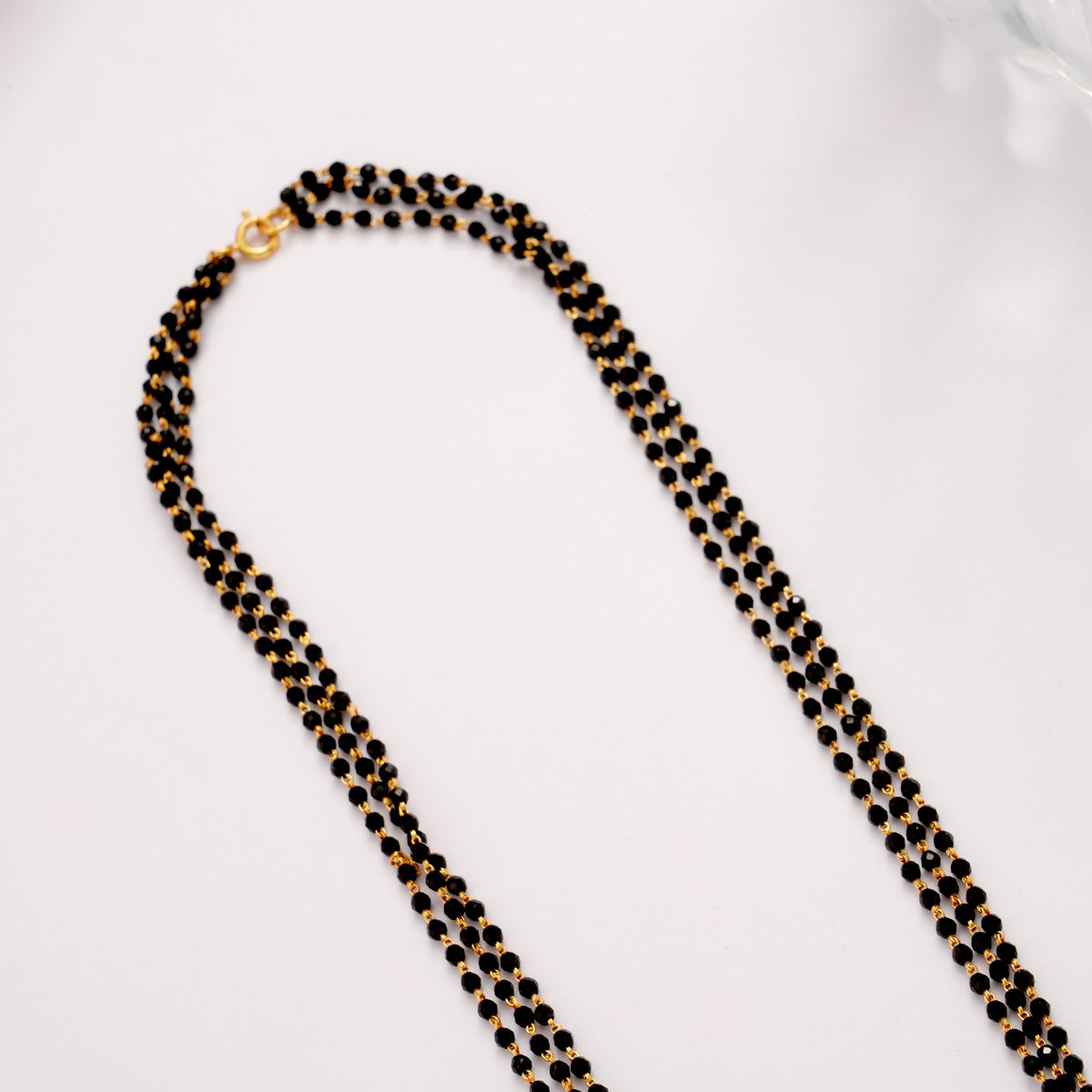 Dual Peacock Ruby Stone Mangal Sutra Golden Chain