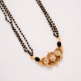 Floral Peacock with Blue Stone Mangal Sutra Golden Chain