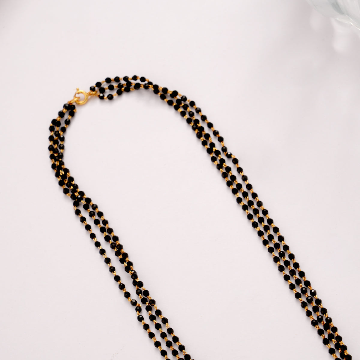 Floral Peacock with Blue Stone Mangal Sutra Golden Chain