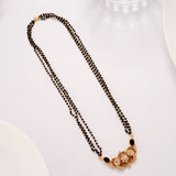 Floral Peacock with Blue Stone Mangal Sutra Golden Chain