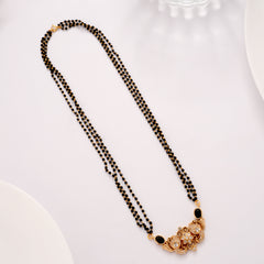 Floral Peacock with Blue Stone Mangal Sutra Golden Chain