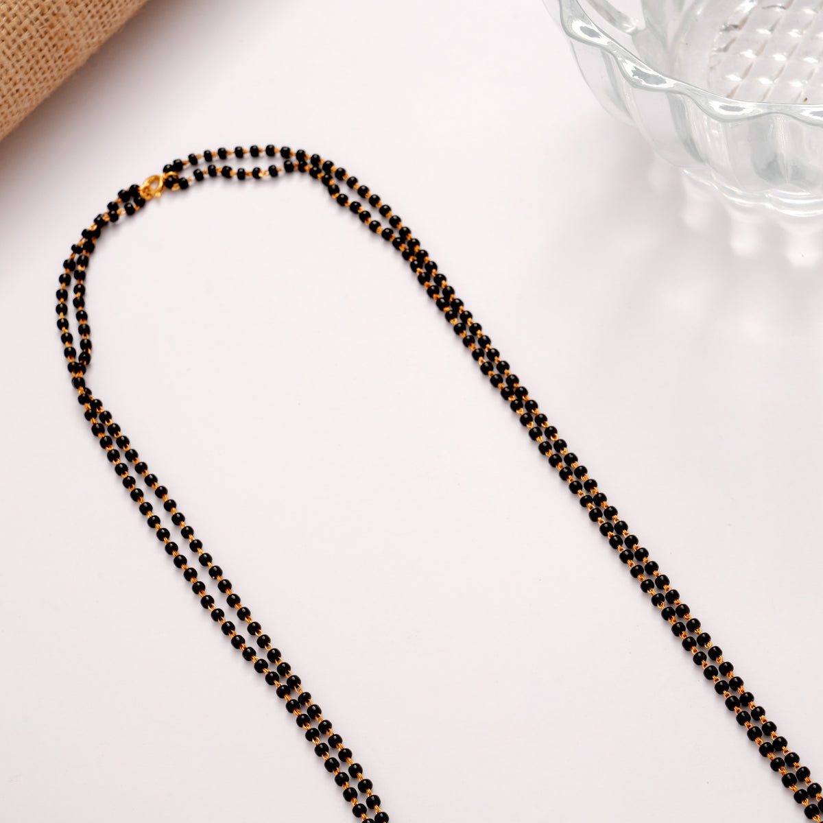 Emerald Stone with Pearl Drops Golden Mangal Sutra Chain