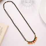 Emerald Stone with Pearl Drops Golden Mangal Sutra Chain