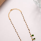 Charming Teardrop Emerald Mangal Sutra Golden Chain