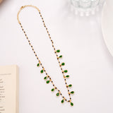 Charming Teardrop Emerald Mangal Sutra Golden Chain
