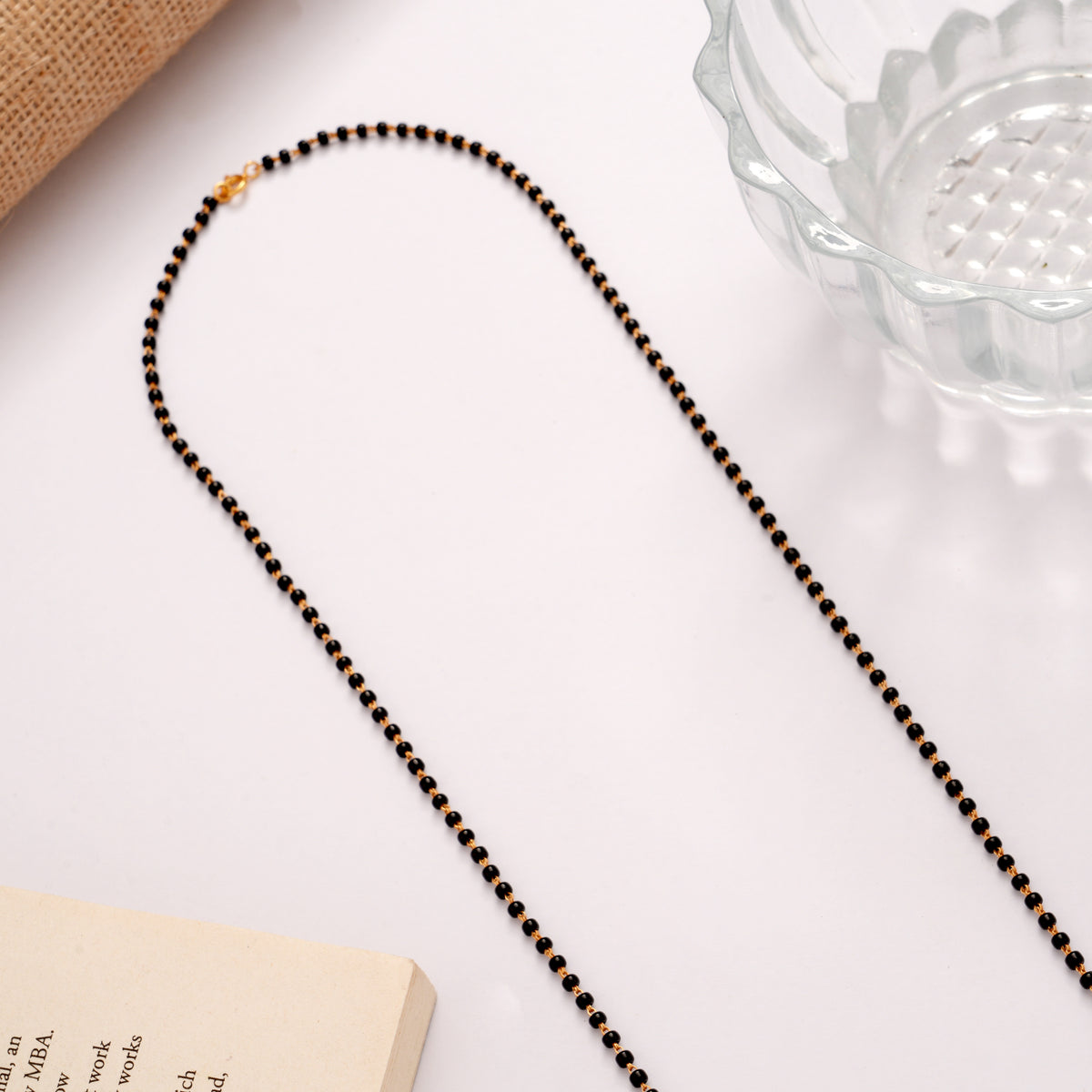 Sparkling Double Layer Stone Golden Mangal Sutra Chain