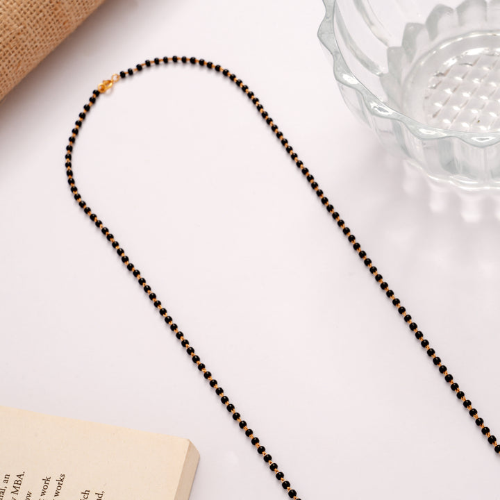 Sparkling Double Layer Stone Golden Mangal Sutra Chain