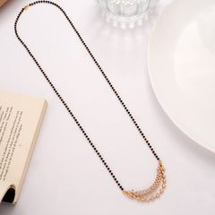 Sparkling Double Layer Stone Golden Mangal Sutra Chain