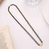 Double Layer Stone Golden Mangal Sutra Chain