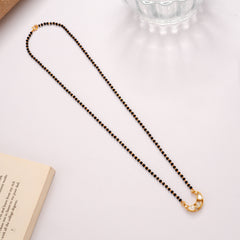 Crescent Moon Golden Mangal Sutra Chain