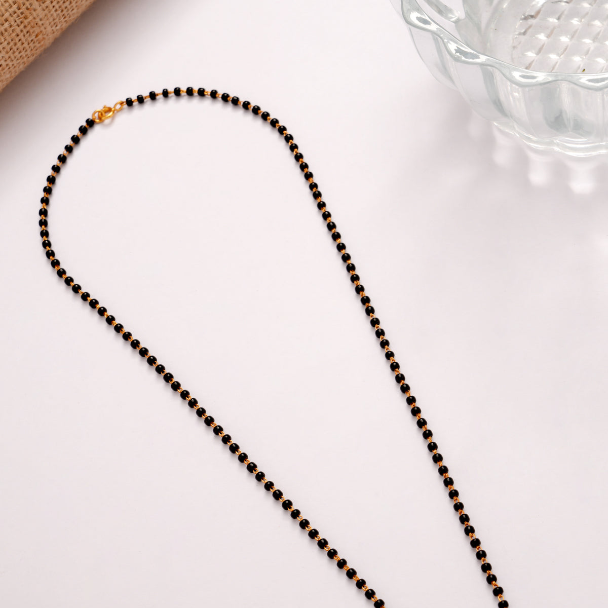 Regal Shaped Design Stone Golden Mangal Sutra Chain