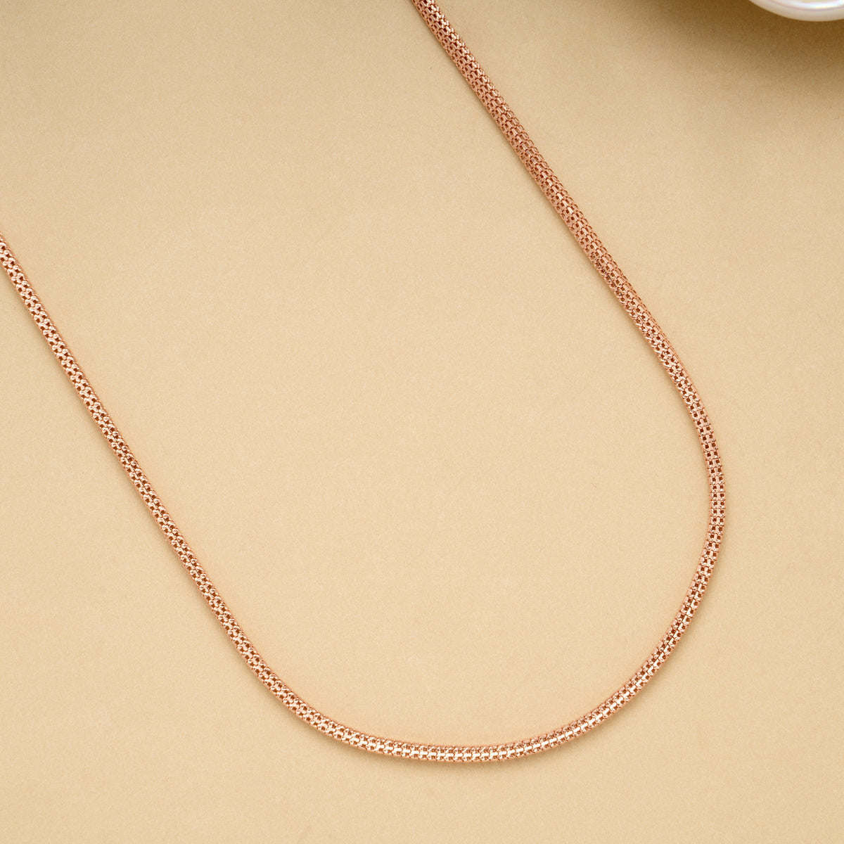 Classic Rose Gold Popcorn Link Silver Chain